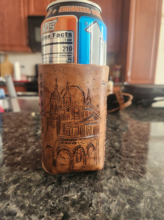 Custom Leather Can Koozie